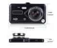 A6t 4" Dvr Dash Cam Rear View Camera Touch Screen Night Vision Video Recorder Dashcam Motion Detection Car Dvr Mirror built in 32GB - black