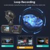 Dual Lens Car DVR Dash Cam Video Recorder 1080P Front Inside Camera G-sensor Motion Detection Night Vision Driving Vehicle Recorder - Black