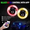 7'' inch Round LED Headlights w/RGB Halo Ring Hi/Lo Beam for 1997~2018 Jeep Wrangler JK TJ LJ CJ Sahara Rubicon Willys Hummer H1 H2 - Cr-CXD-60WBKRGB2