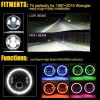 7'' RGB LED Headlights + 4 '' LED Fog Lights Color Halo Ring + Amber Turn Signal+ Fender Side Marker Lights Assembly for Jeep Wrangler 2007-2017 JKU J