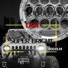 Chrome 7"Inch LED Headlights Projection For Jeep Wrangler Unlimited JK JKU TJ LJ Rubicon Sahara 1997-2017 + 4" Fog Lights Driving Lamp Front Bumper Li
