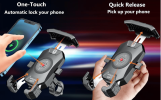 Car Qi 15W, wireless and USB C 20W fast charging waterproof motorcycle mobile phone bracket. - PSM14A